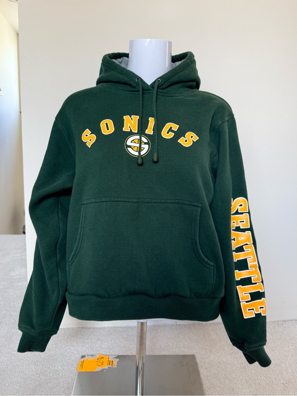 Vintage Seattle Sonics Basketball Green Pullover Hoodie Sweatshirt